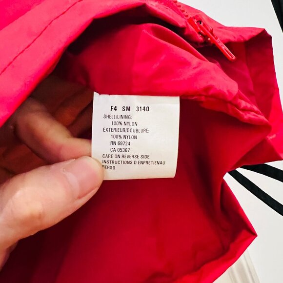 Vintage Colombia Pullover Anorak Jacket Coat Men’s L Red Blue Kangaroo Pocket - Picture 10 of 16